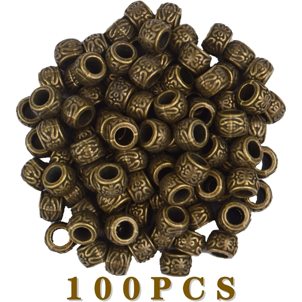 100pcs Antique Large Bronze Spacer Beads