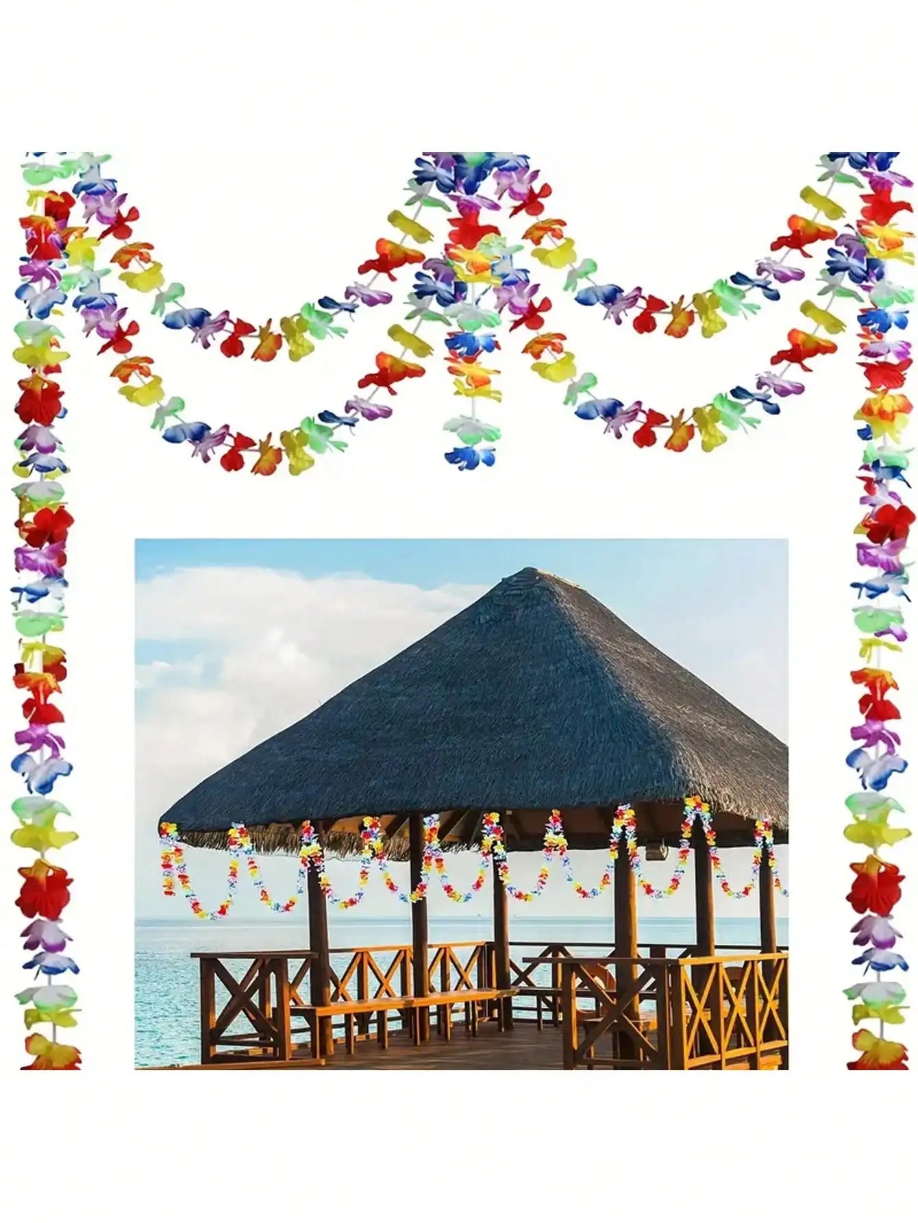 Floral Hawaiian Garland Banner Decor