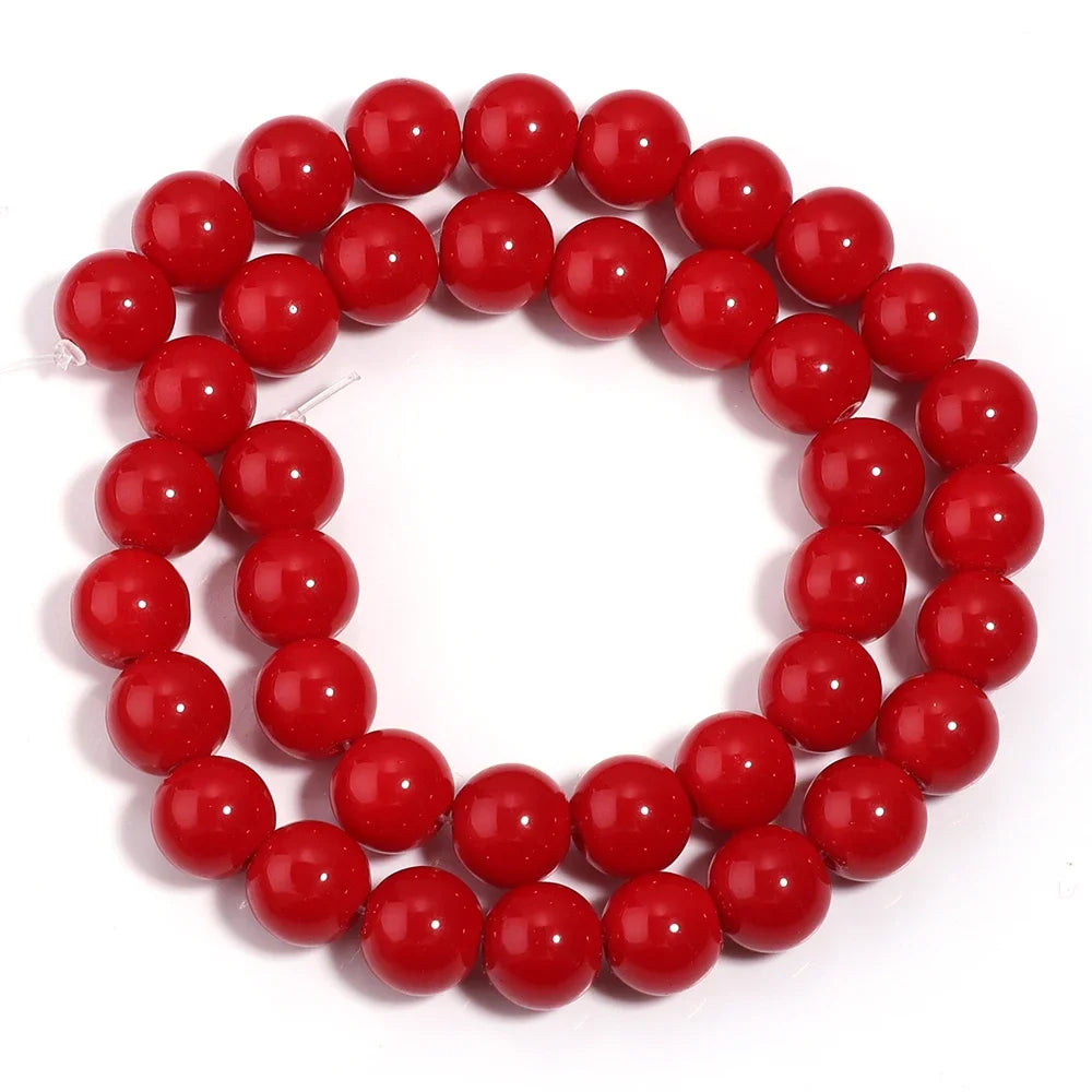 Red Jades Stone Beads Spacer Beads