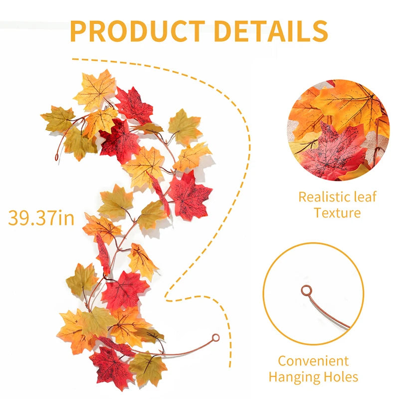 Fall Artificial Maple Leaves Vine