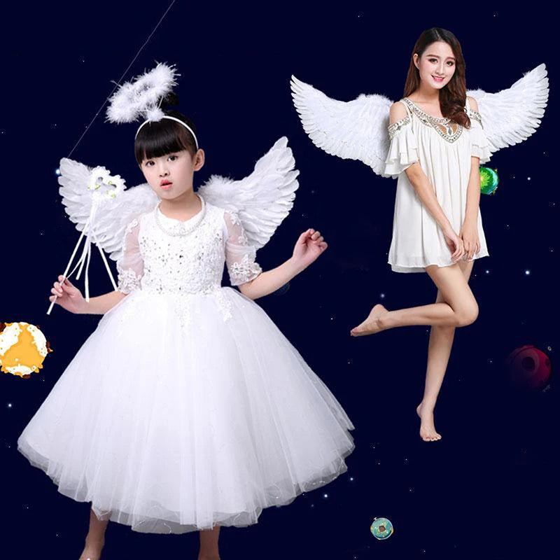 Kids Adult White Angel Feathers