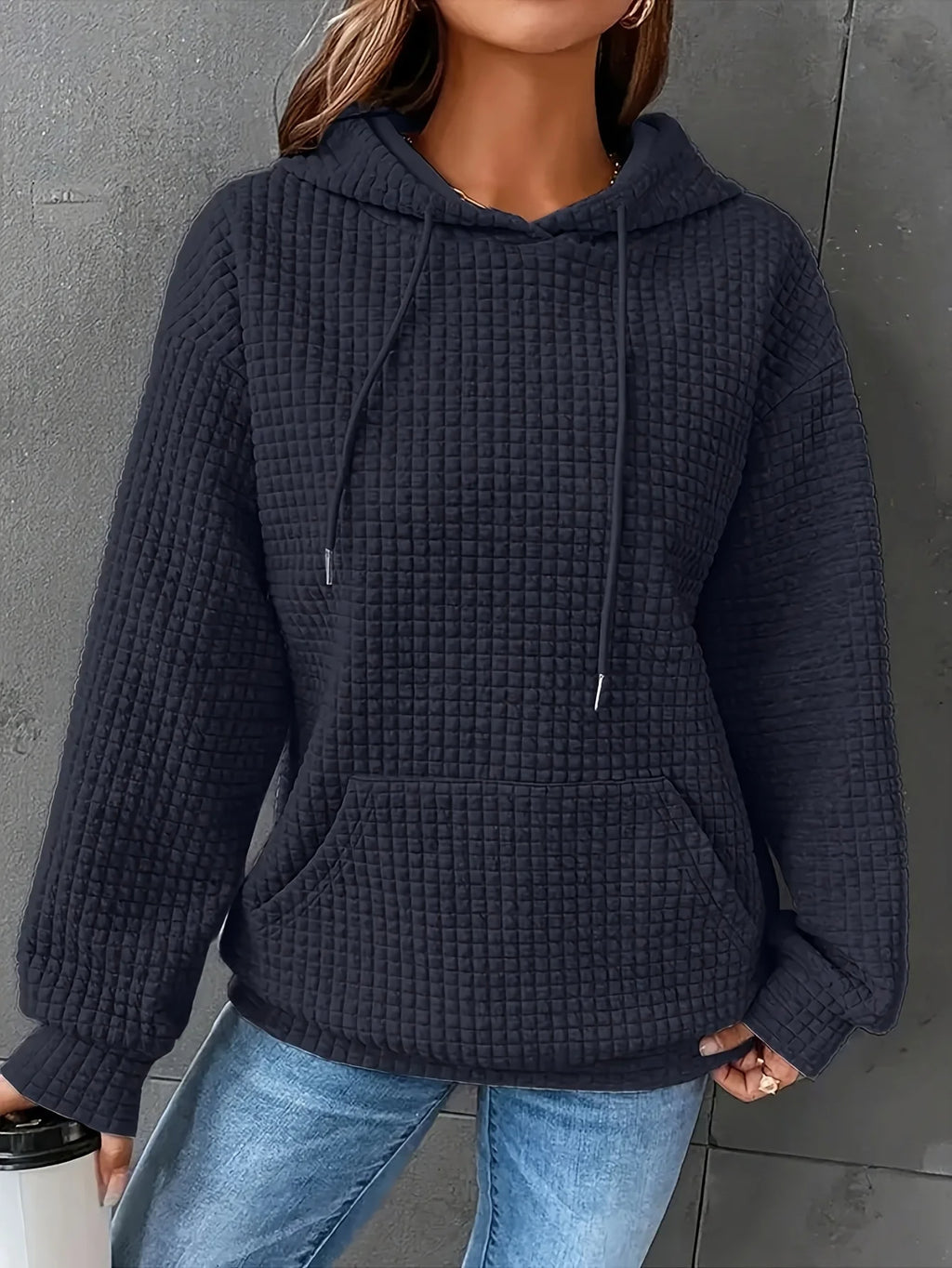 Waffle Knit Hoodie