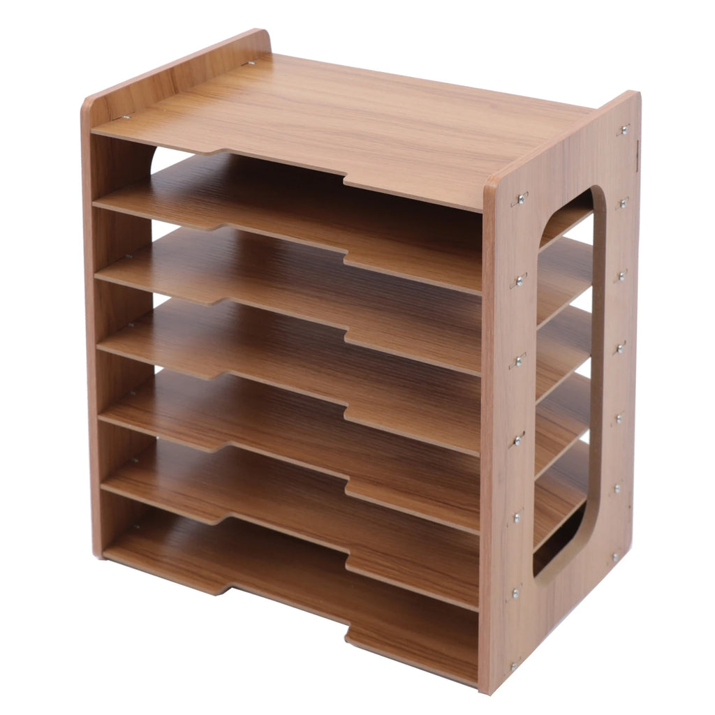 7Tier Widen Wood Office Paper Organizer
