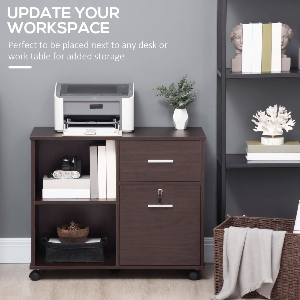 Lateral File Cabinet with Wheels