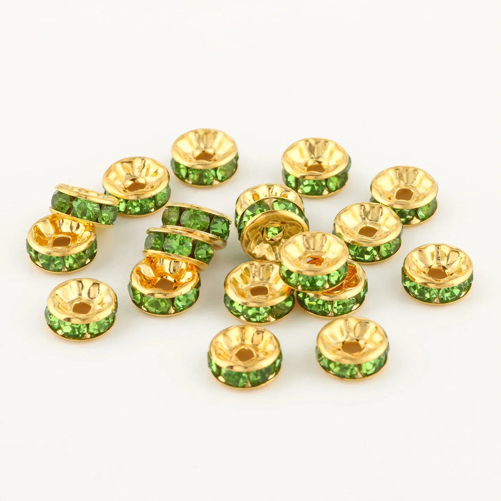 50pc/Lot 6mm 8mm 10mm AB Color  Rhinestone Ball Shape Loose Beads Metal Crystal Beads for Jewelry Making DIY Accessories