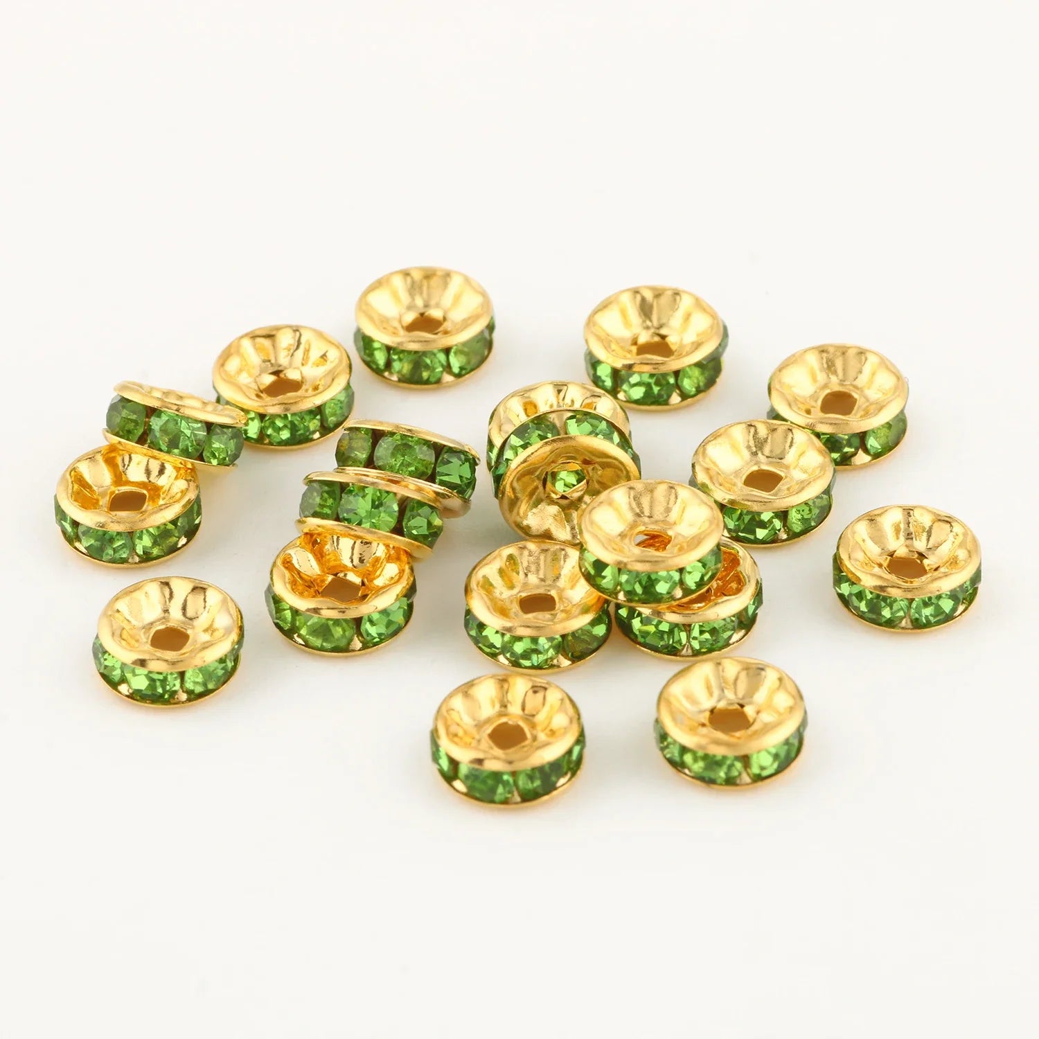50pc/Lot 6mm 8mm 10mm AB Color  Rhinestone Ball Shape Loose Beads Metal Crystal Beads for Jewelry Making DIY Accessories