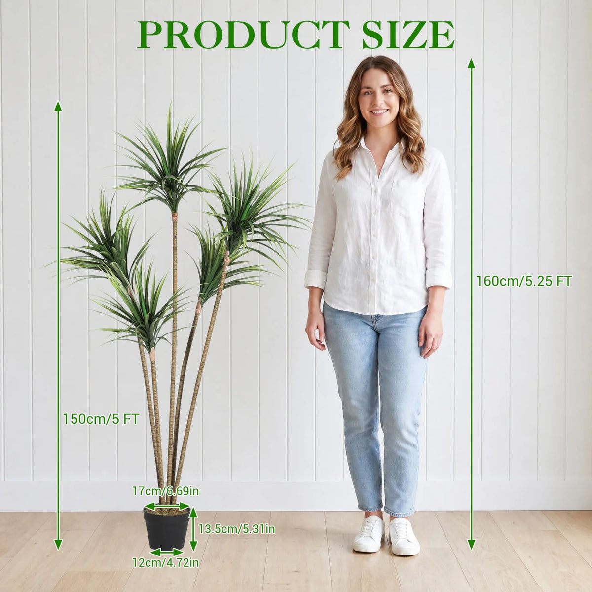Artificial Dracaena Marginata Tree