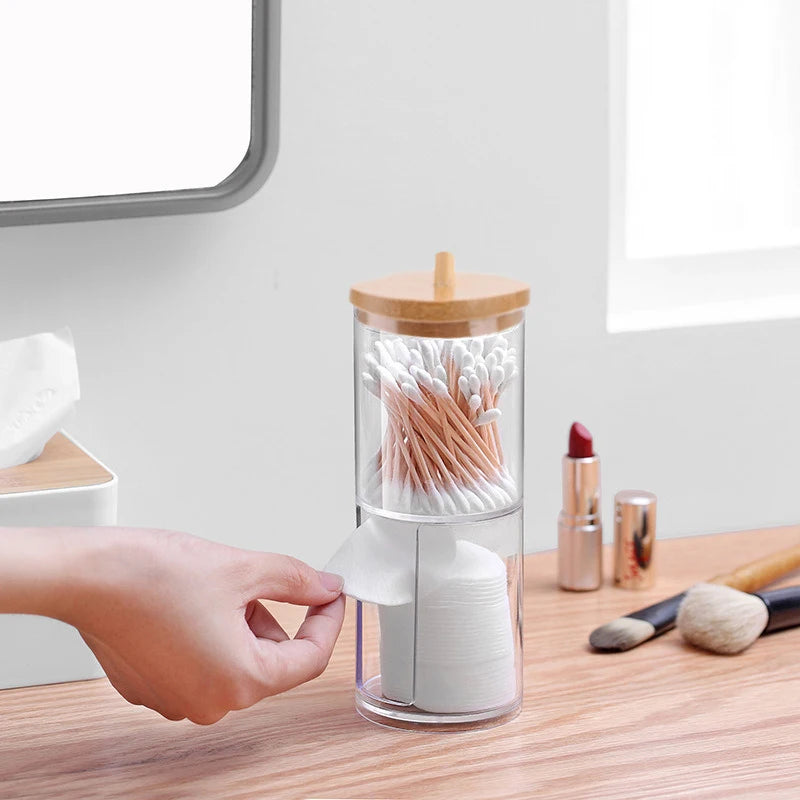 Acrylic Organizer Container with Bamboo Lid
