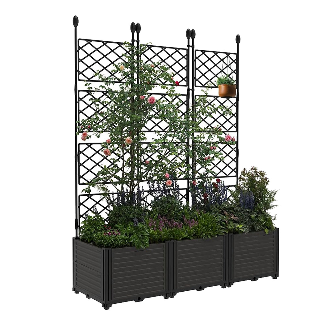 Raised Garden Bed Planter Box with Trellis