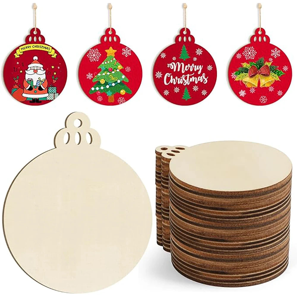 Unfinished Wooden Flower Ornaments