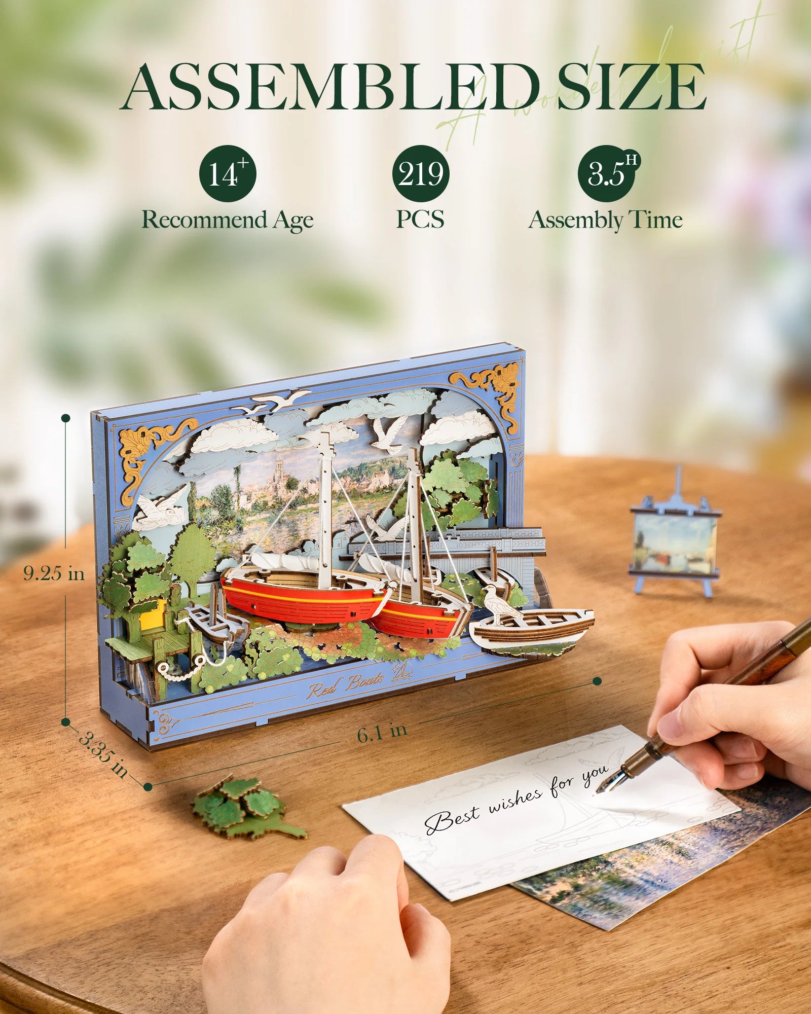 Red Boats Wooden 3D Puzzle