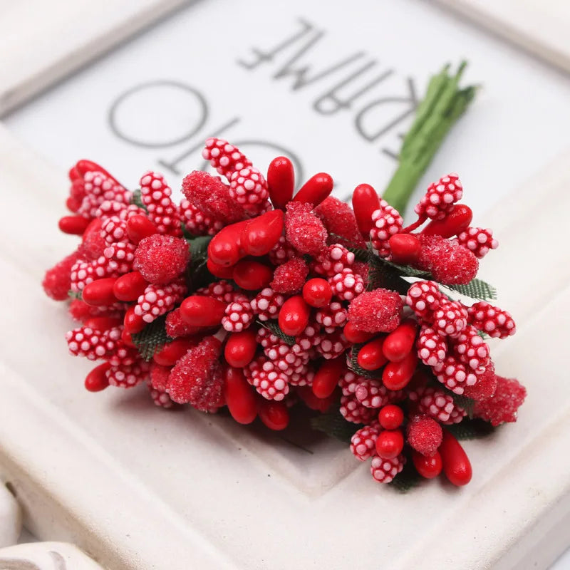 Artificial Small Berries on Wire Stems