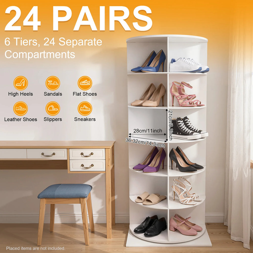 6-Tier Rotating Shoe Rack