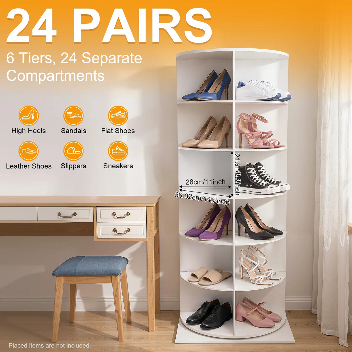 6-Tier Rotating Shoe Rack