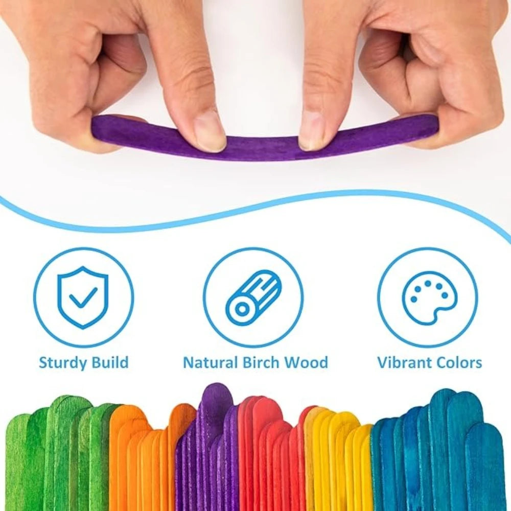 Colored Ice Cream Popsicle Sticks