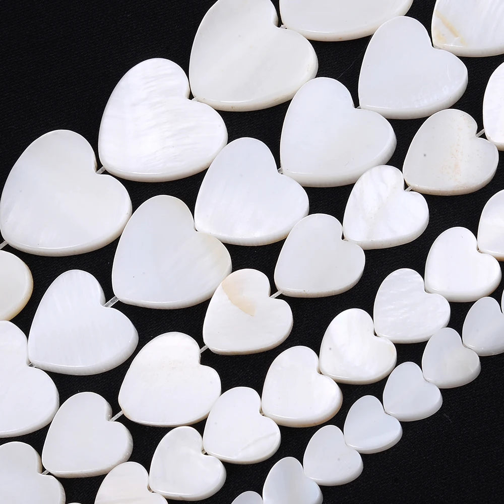 White Heart Shell Beads