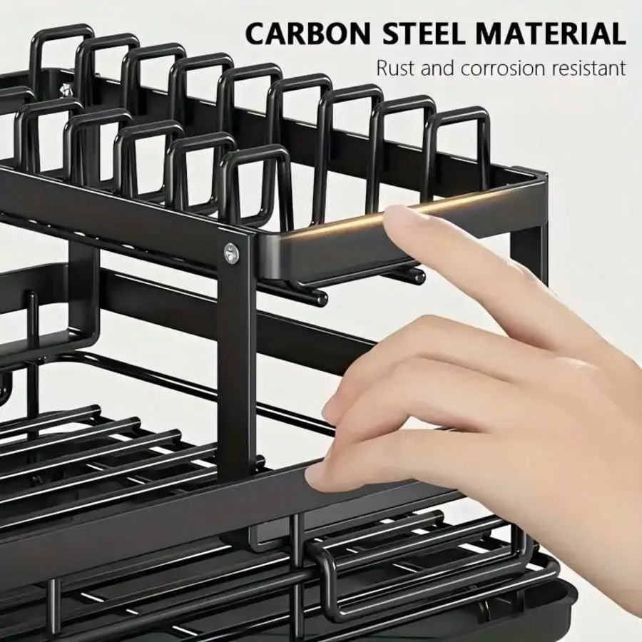 2 Tier Dish Drying Rack with Drainboard