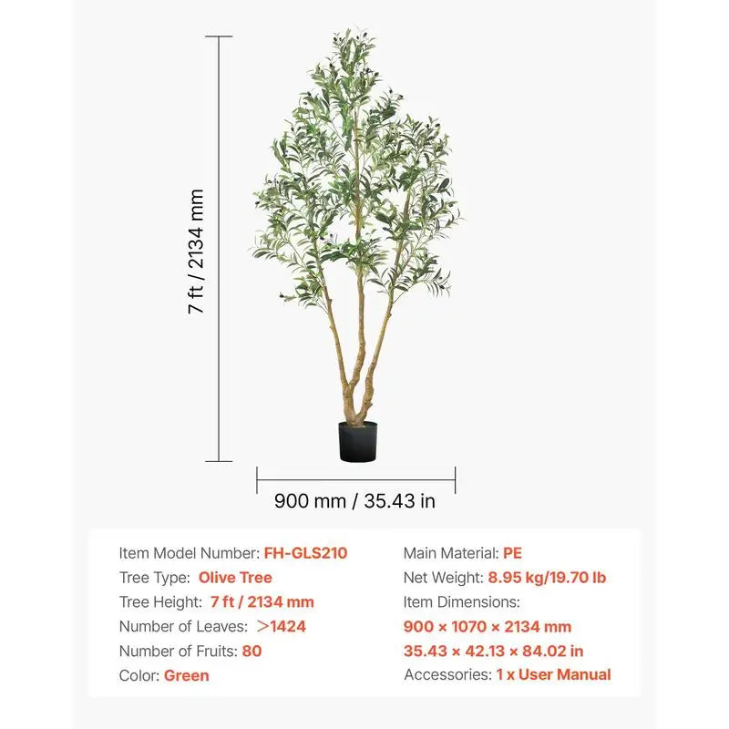 7FT Artificial Olive Tree