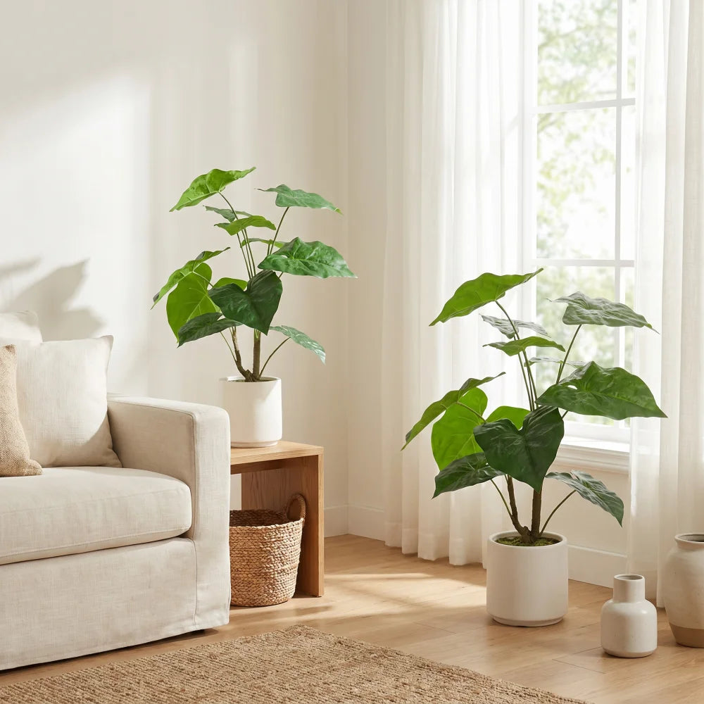 Artificial Tropical Alocasia Leaf Plant