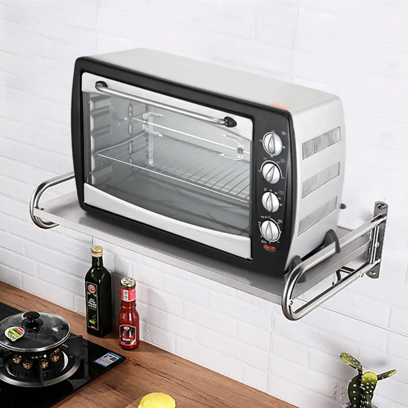 Stainless Steel Wall Mount Microwave Shelf