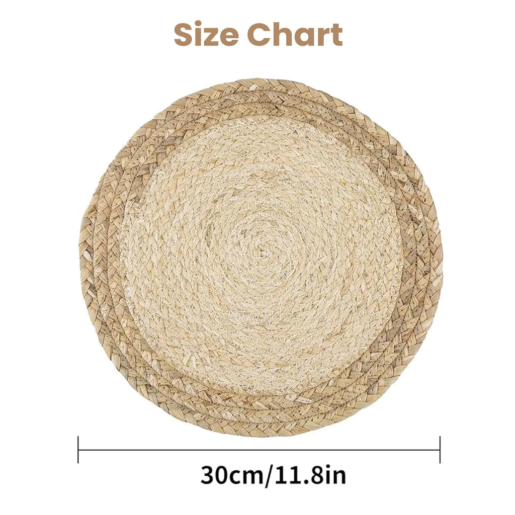 8PCS Woven Round Placemats