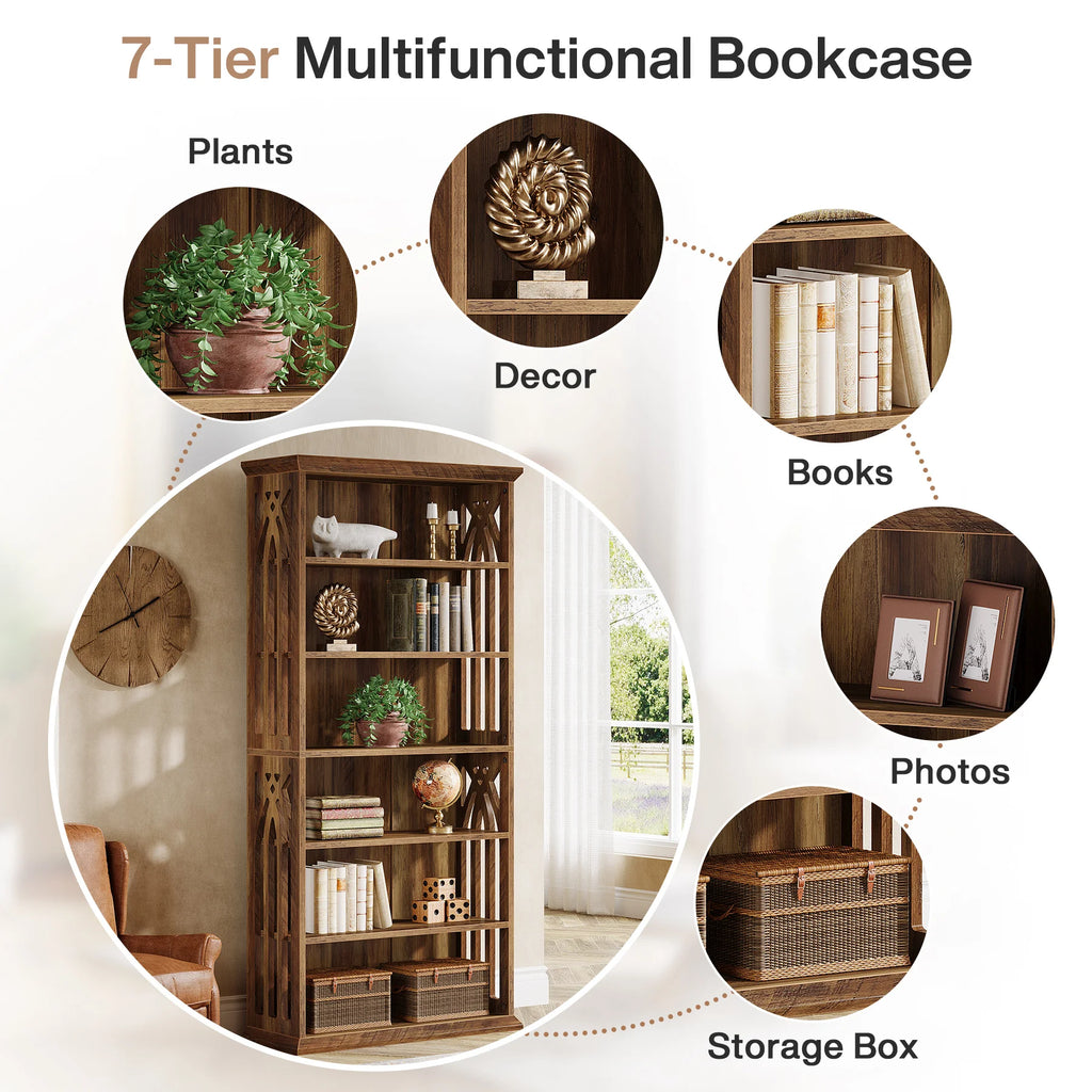 6-Tier 75-inch Tall Bookshelf
