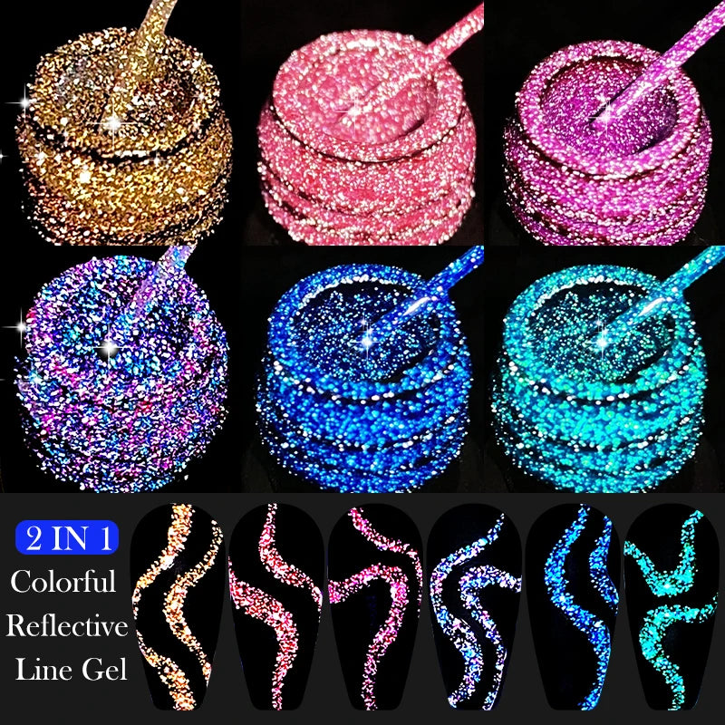 Reflective Glitter Nail Art