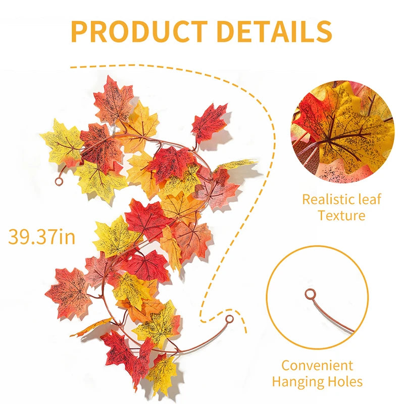 Fall Artificial Maple Leaves Vine
