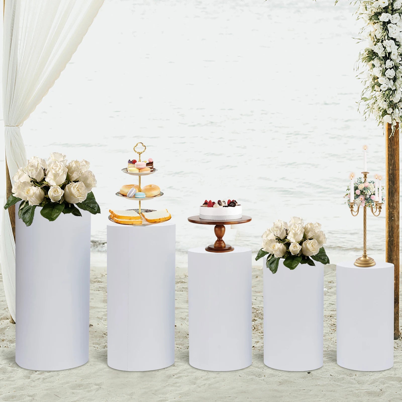 Round Cylinder Pedestal Display Pillars