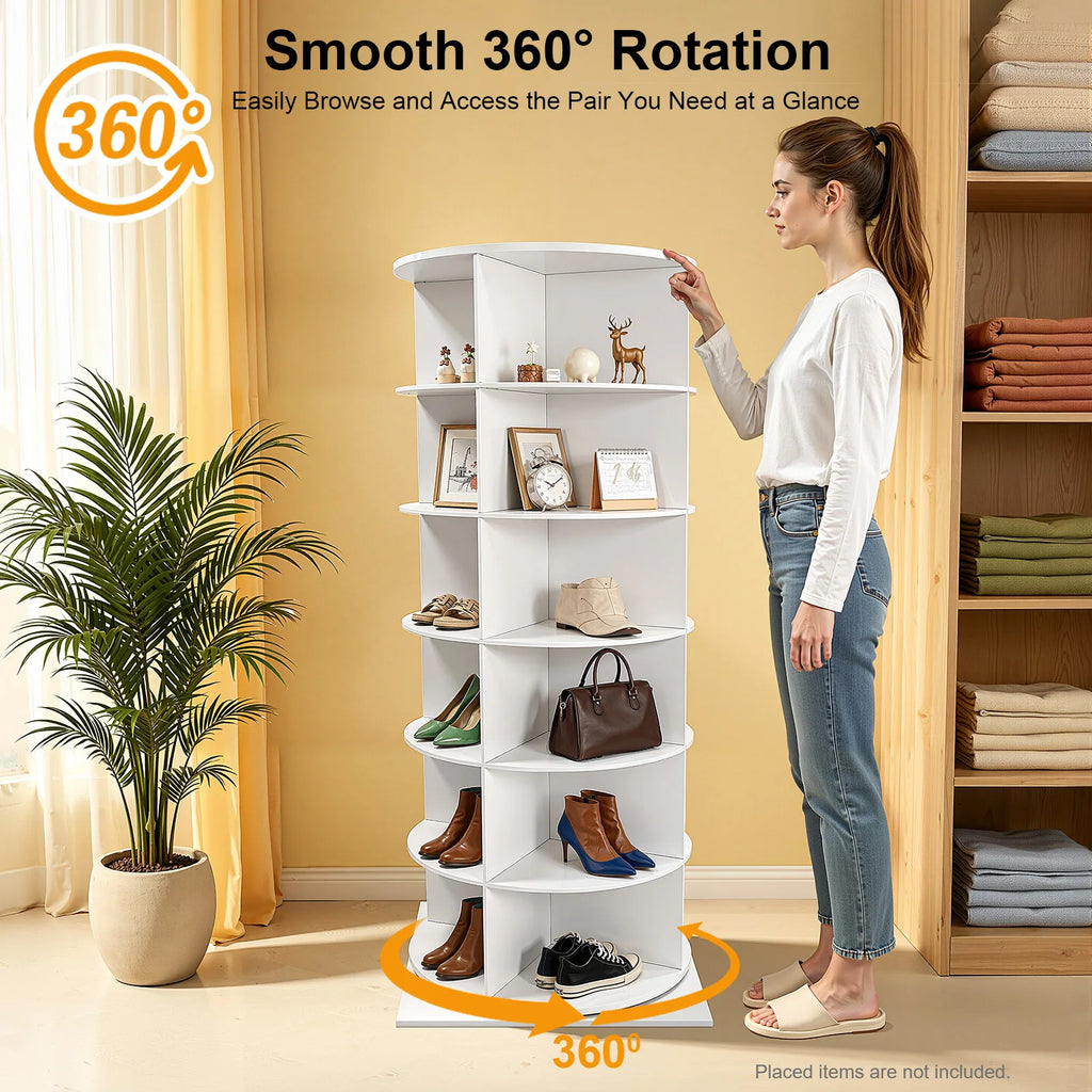 6-Tier Rotating Shoe Rack
