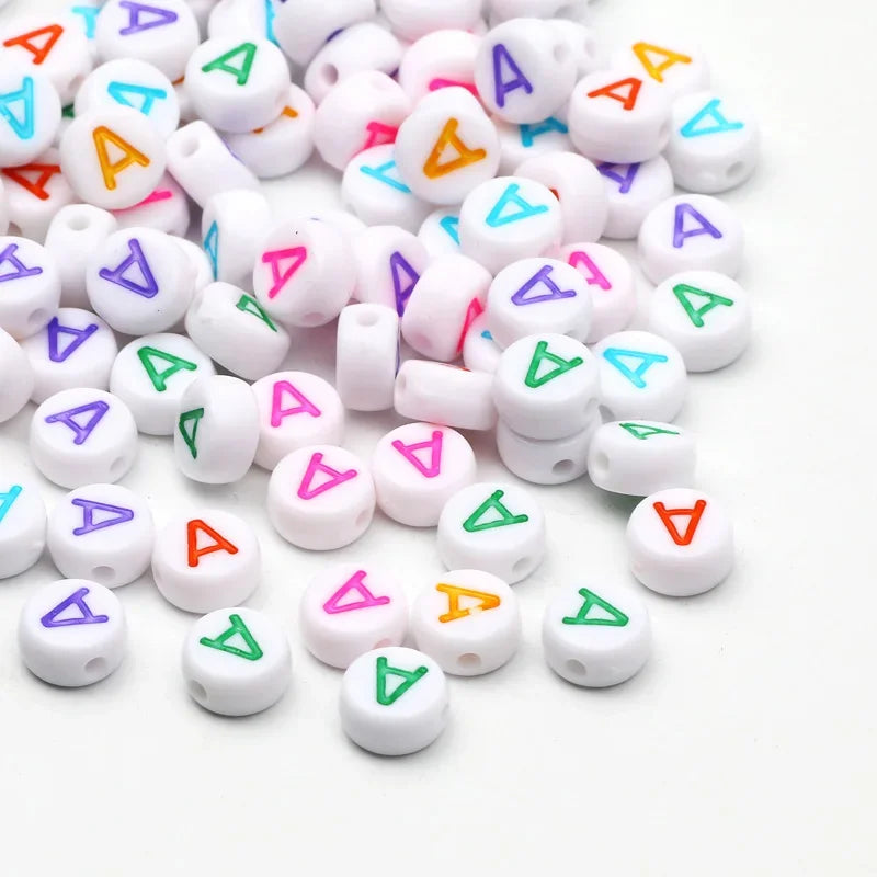 Round A-Z Alphabet Letter Beads