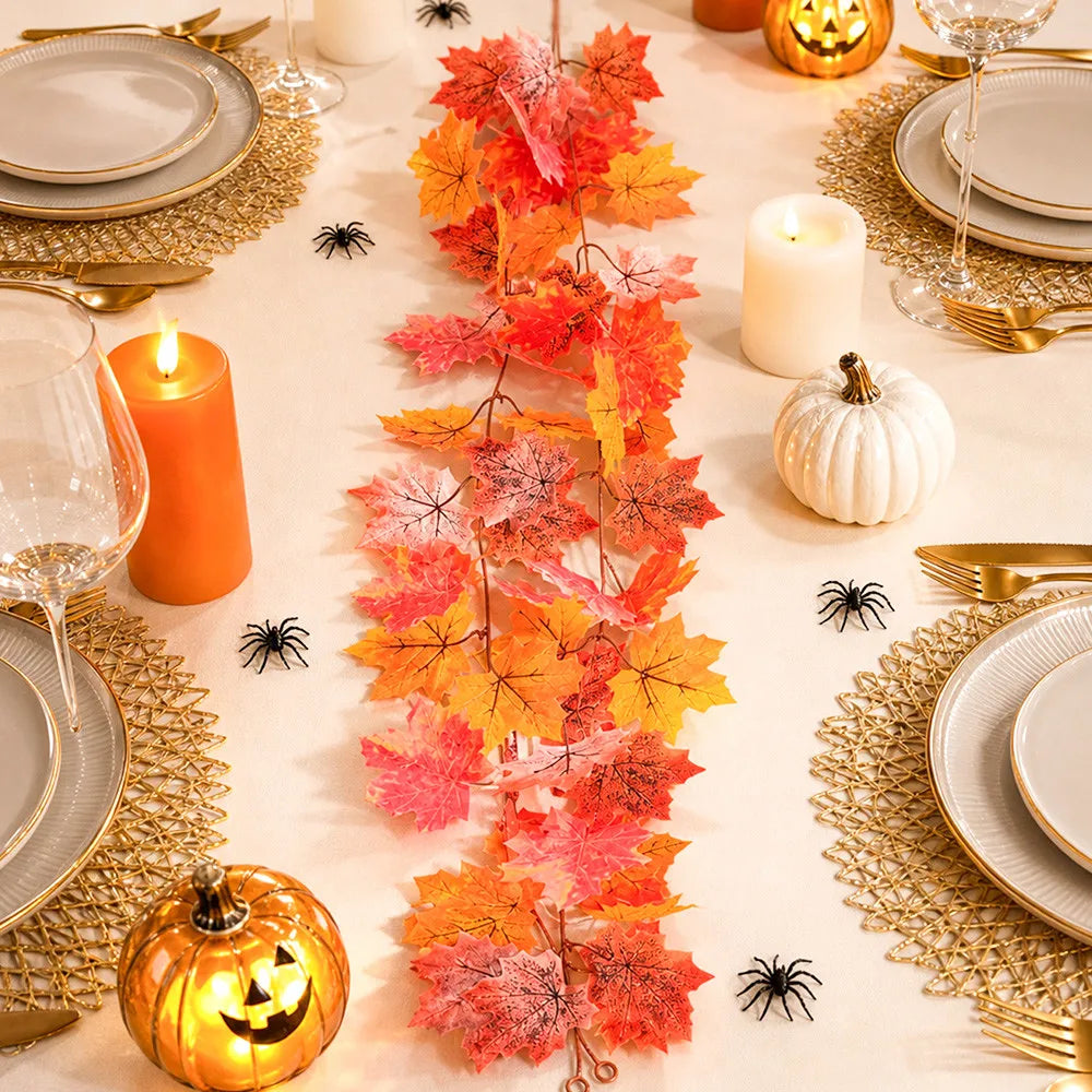 Artificial Autumn Maple Leaves Garland