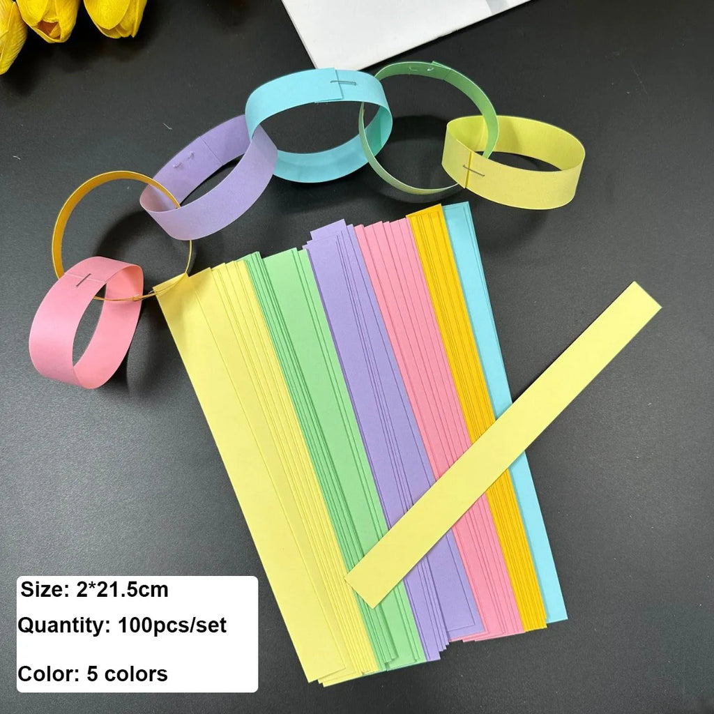 Rainbow Paper Chain Garland