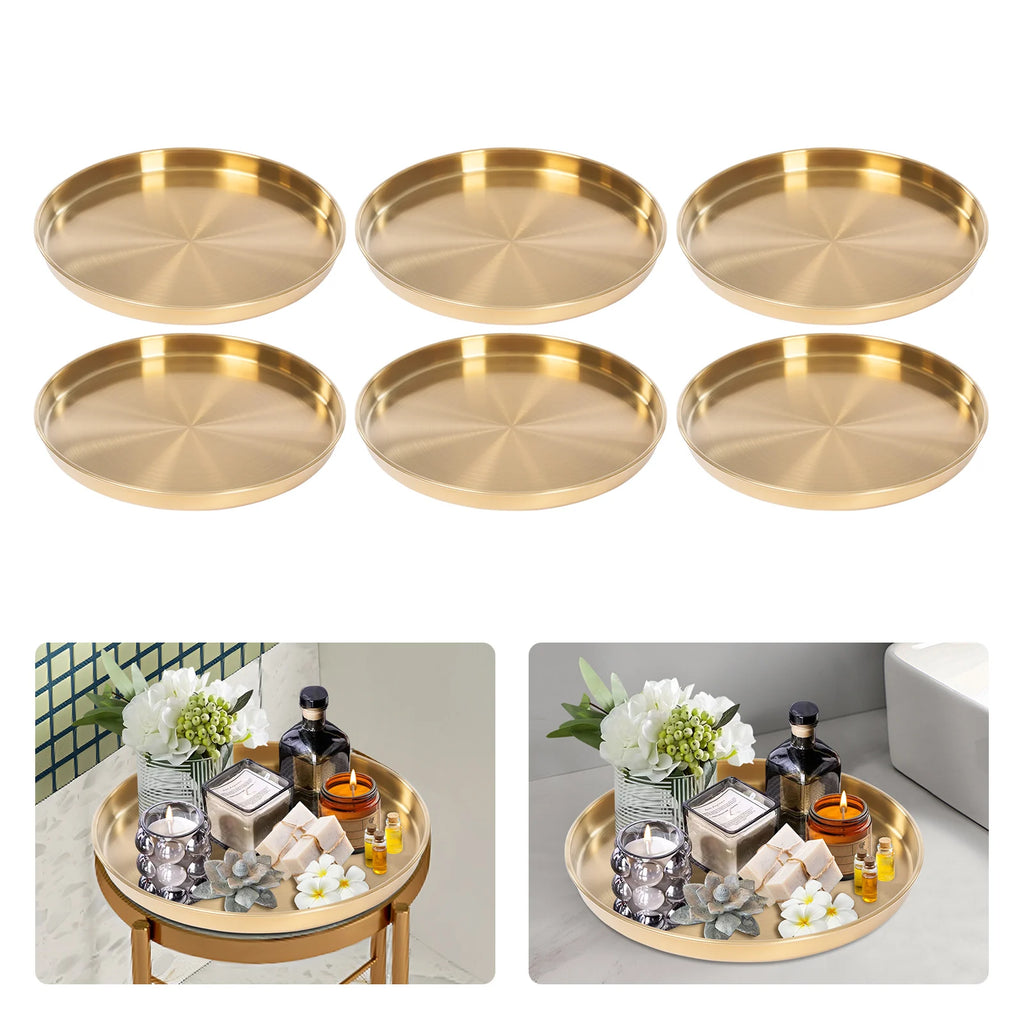 6Pcs Round Serving Trays