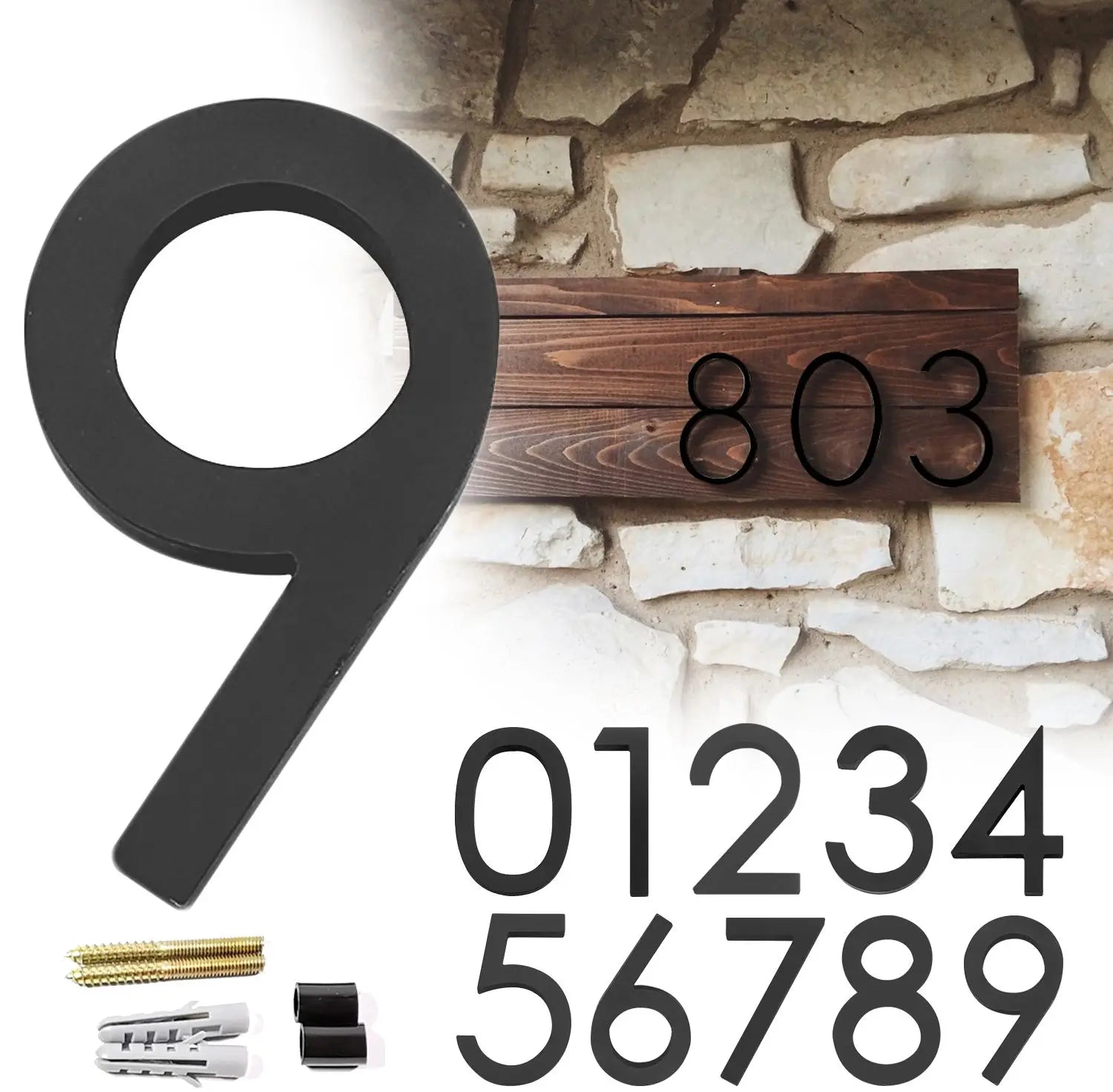 6" Floating House Number
