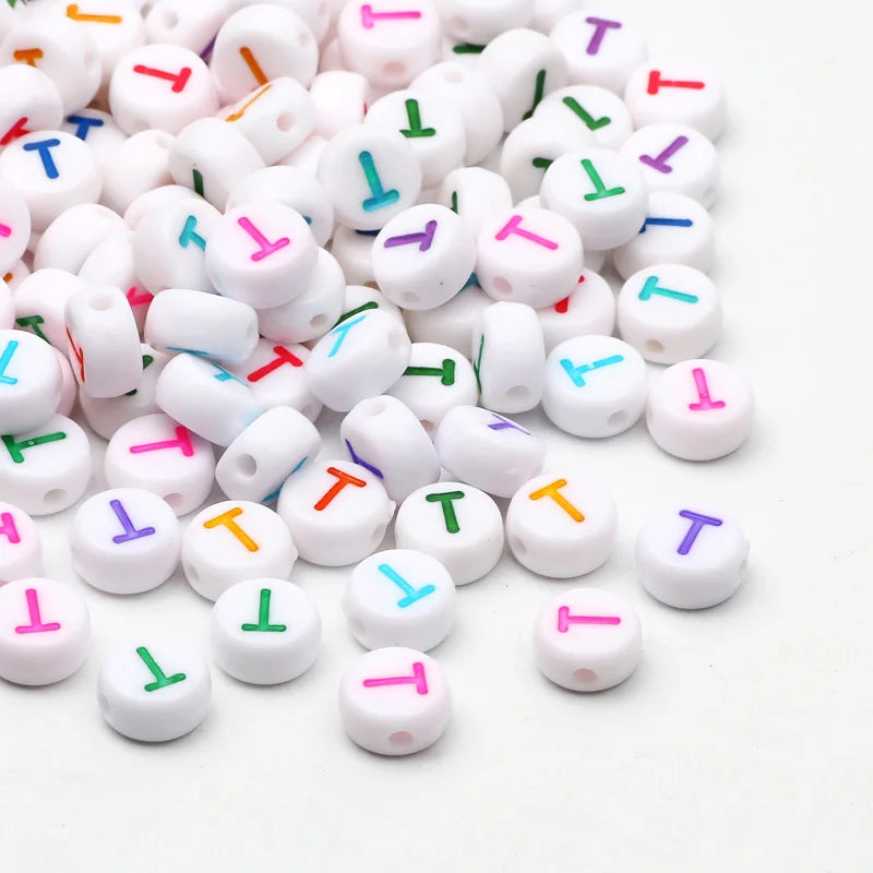 Round A-Z Alphabet Letter Beads