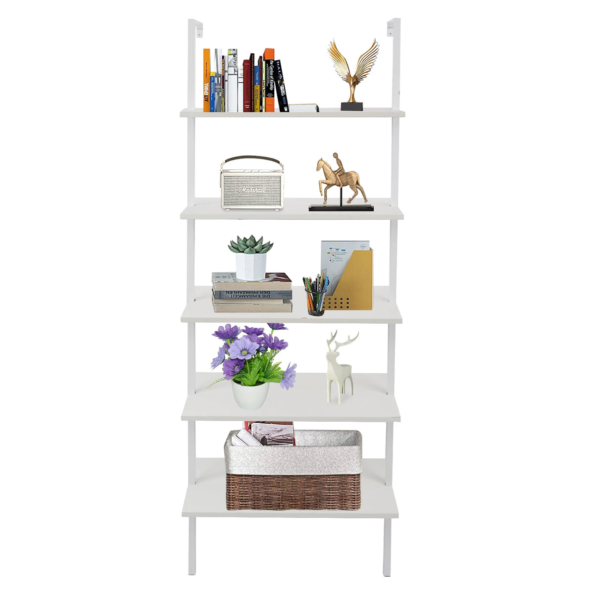 5‑Tier Ladder Wall‑Leaning Storage