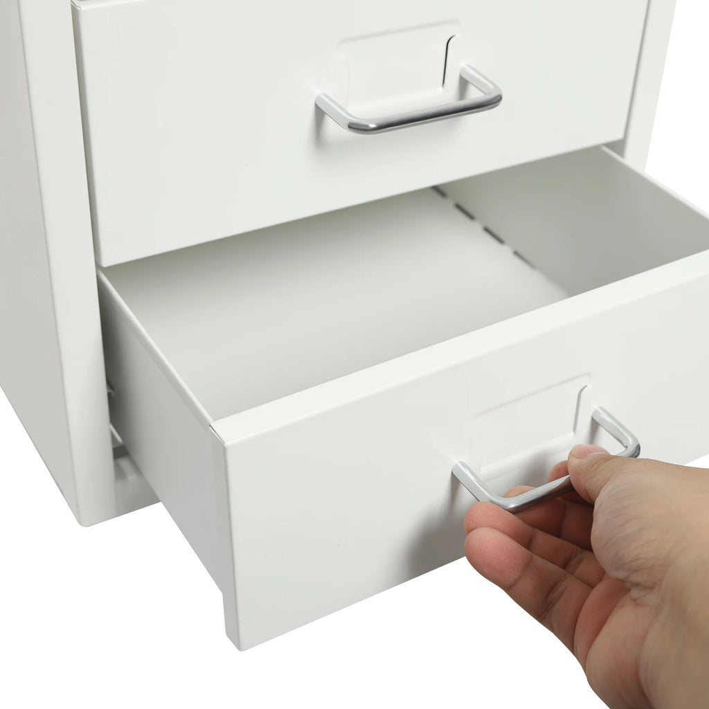 White 6 Drawer File Cabinet with Wheels