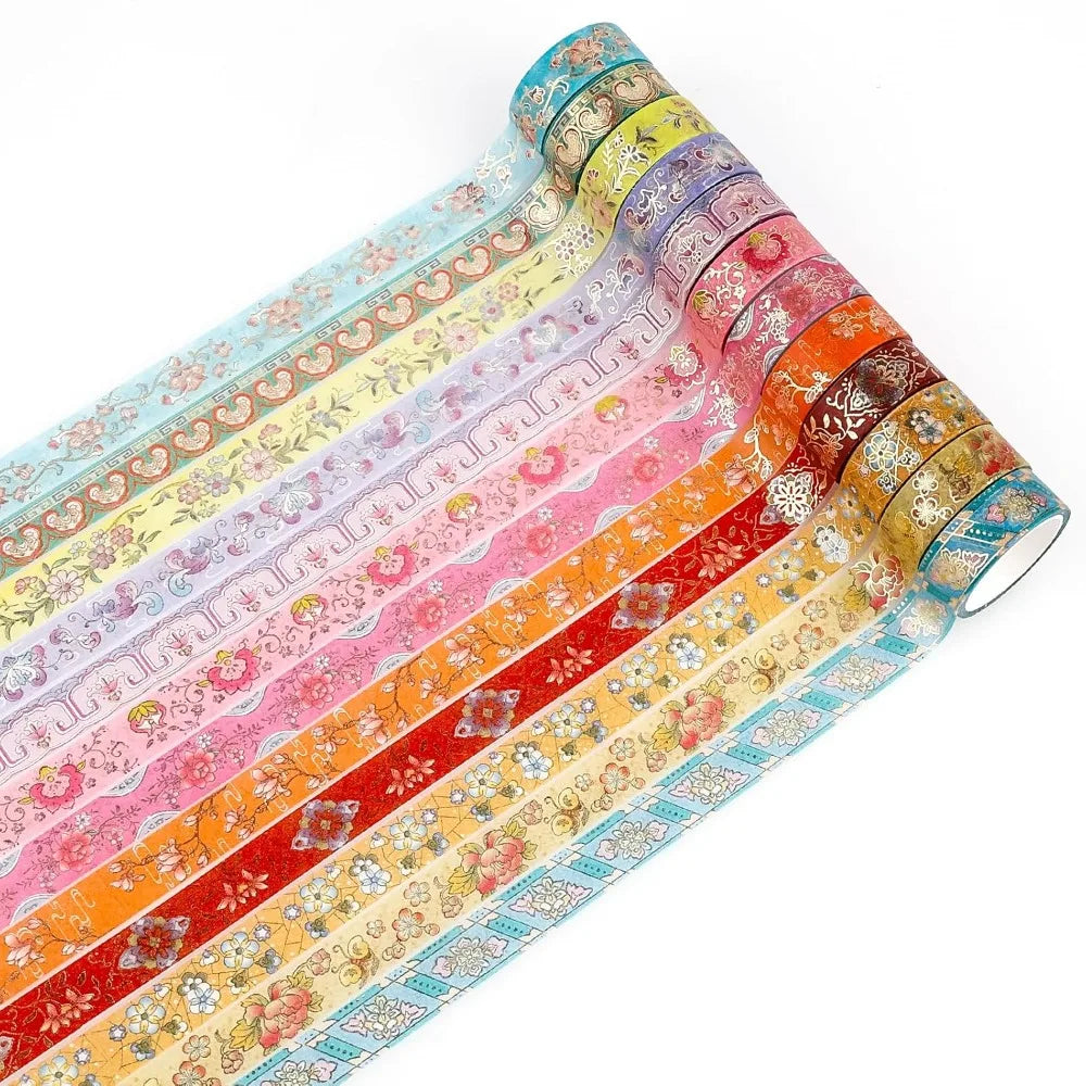 12 Rolls Vintage Washi Tape Set