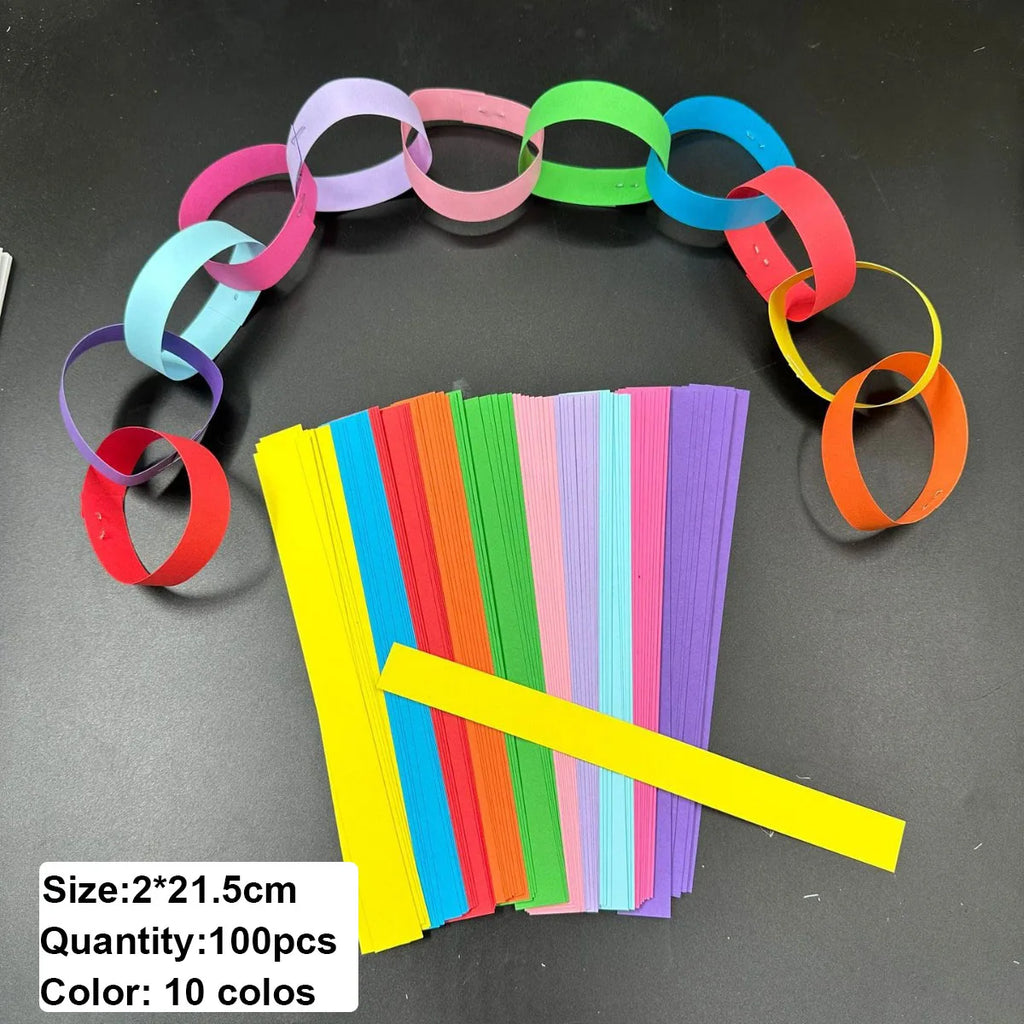 Rainbow Paper Chain Garland