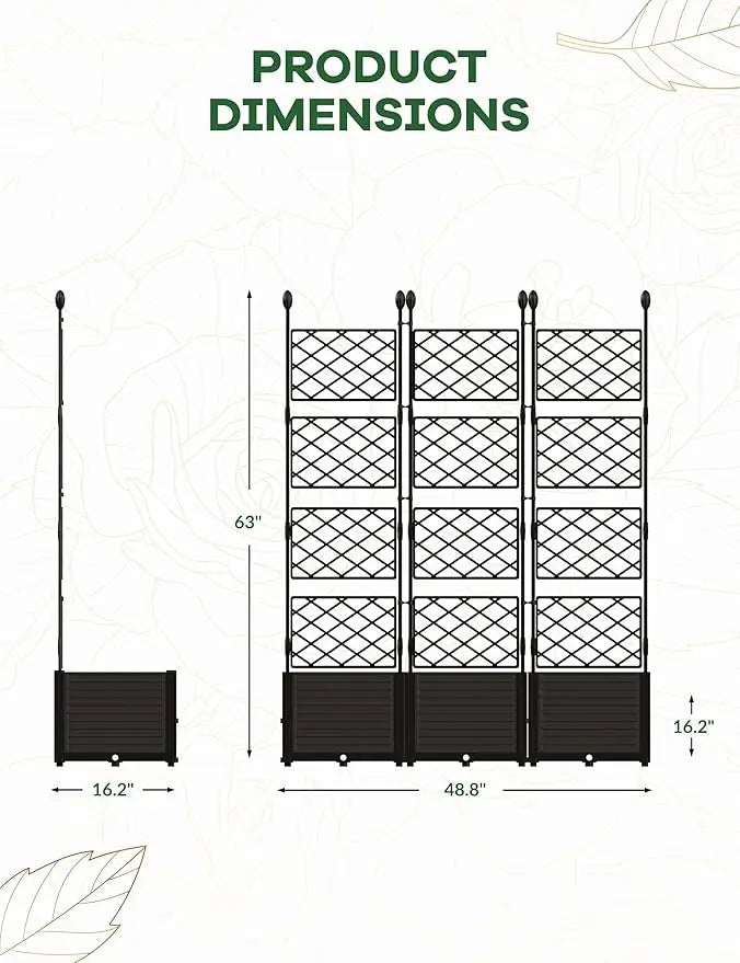 Raised Garden Bed Planter Box with Trellis