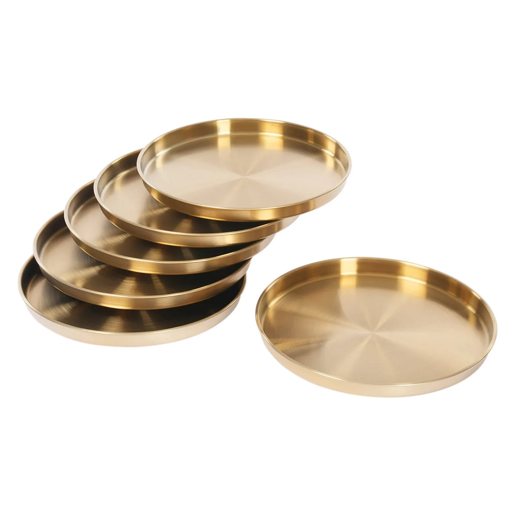 6Pcs Round Serving Trays