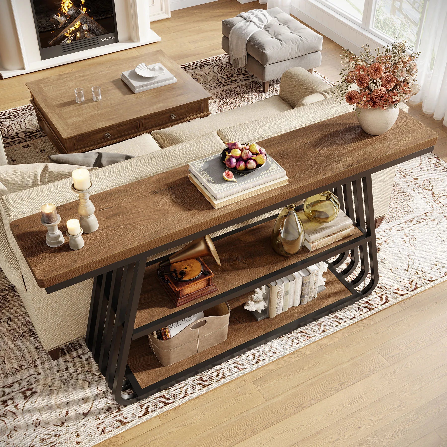 Tribesigns Entryway Table with Shelves