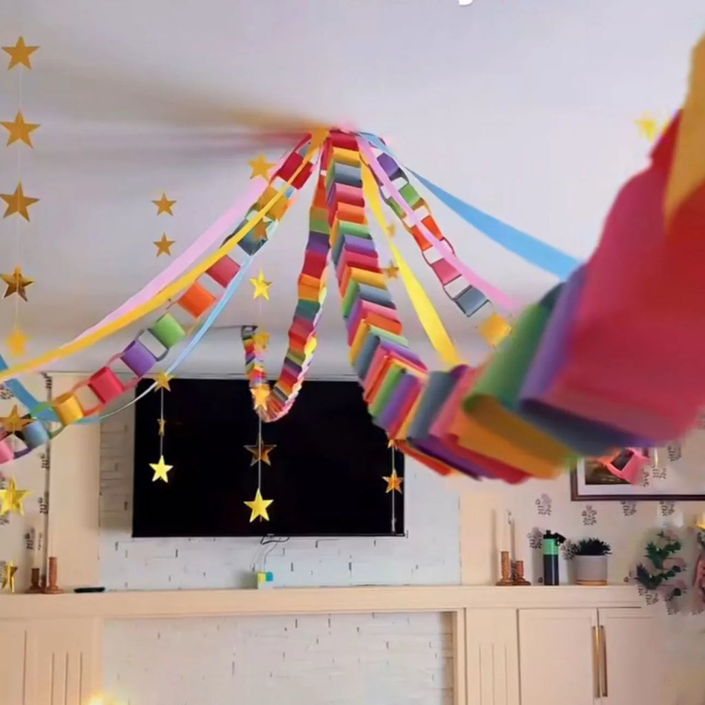Rainbow Paper Chain Garland