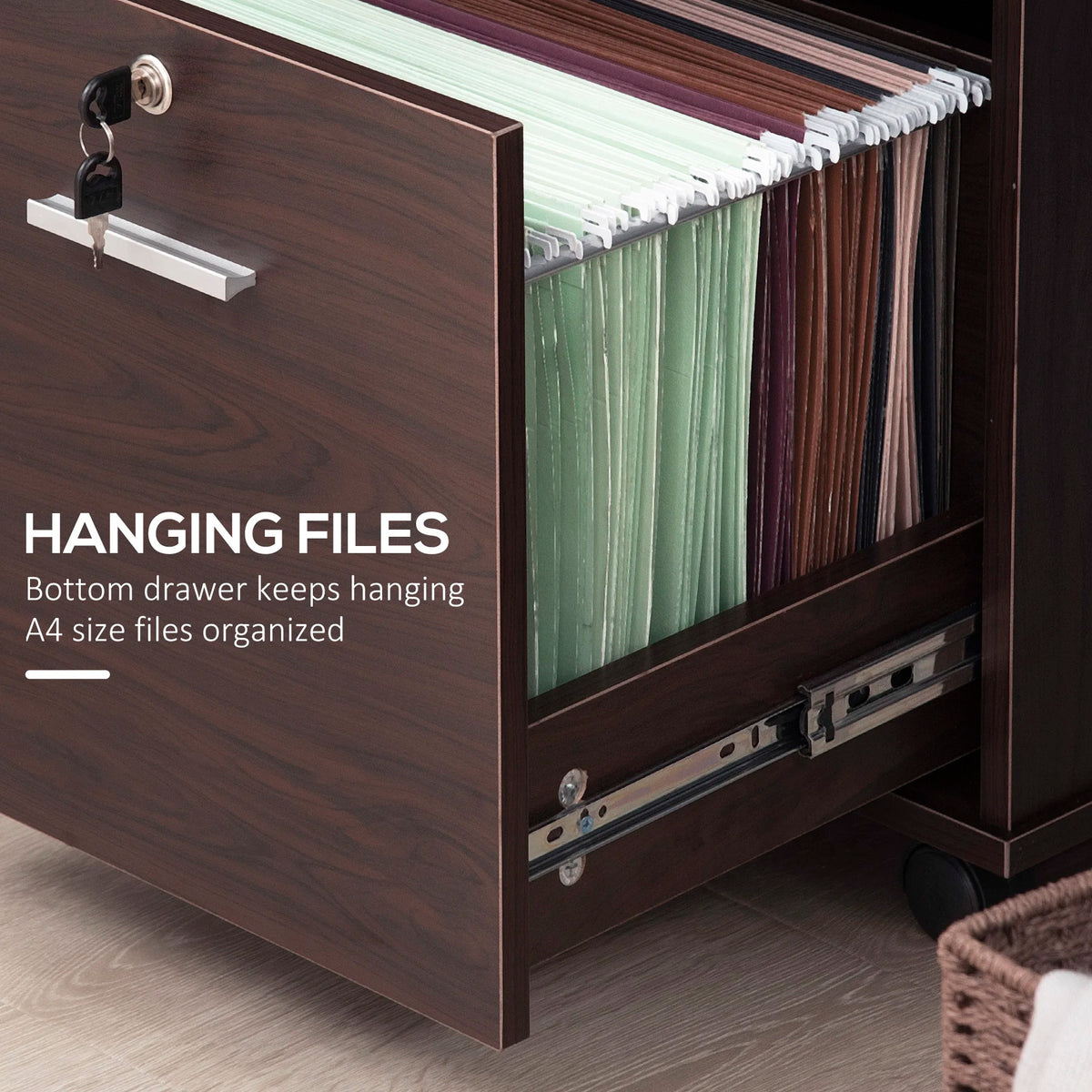 Lateral File Cabinet with Wheels