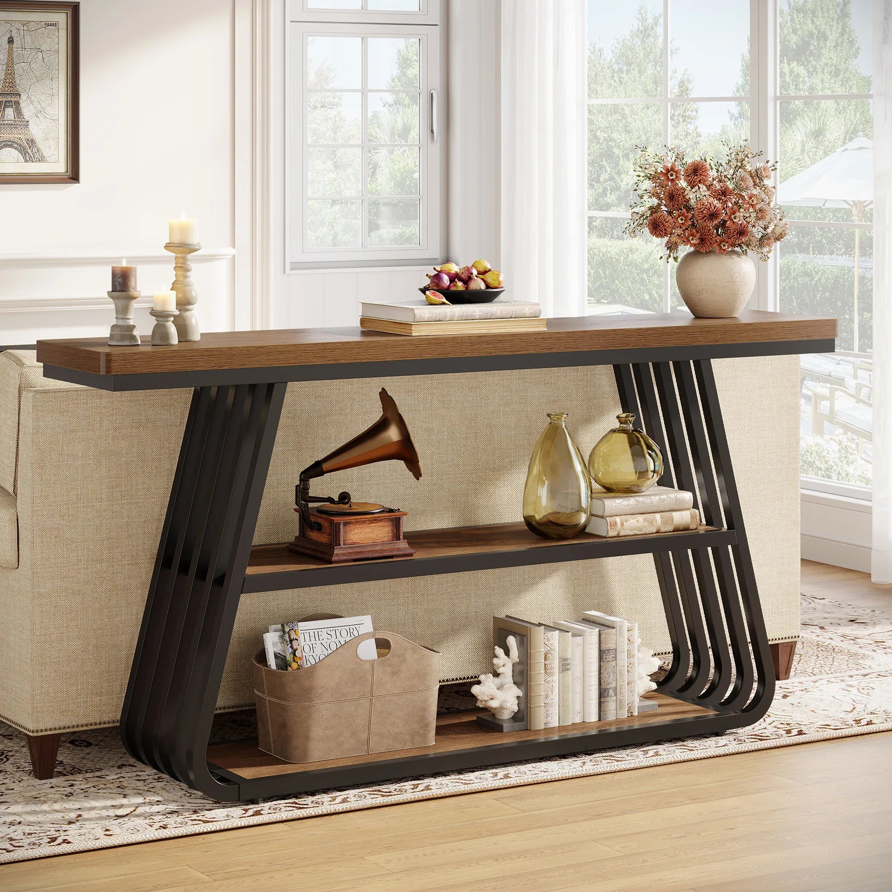 Tribesigns Entryway Table with Shelves