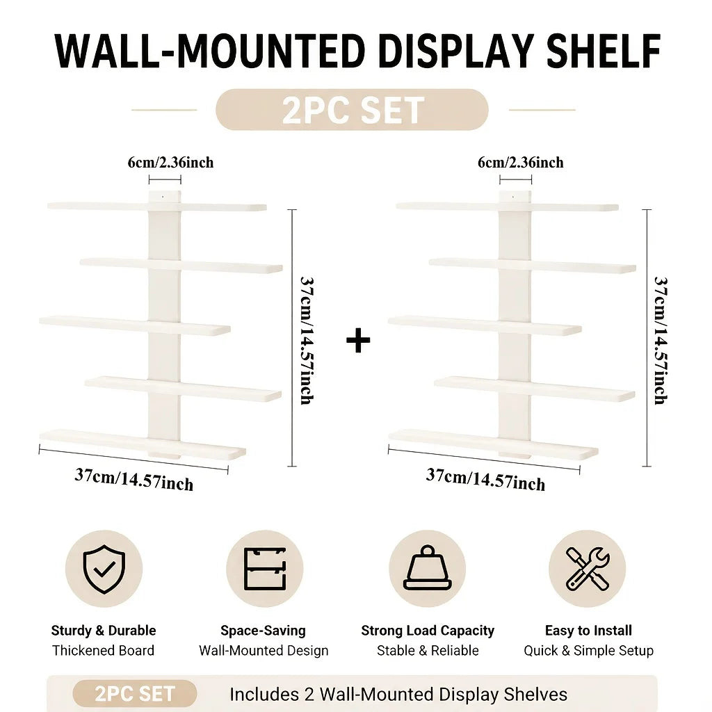 4-Piece Set of Floating Wall Racks