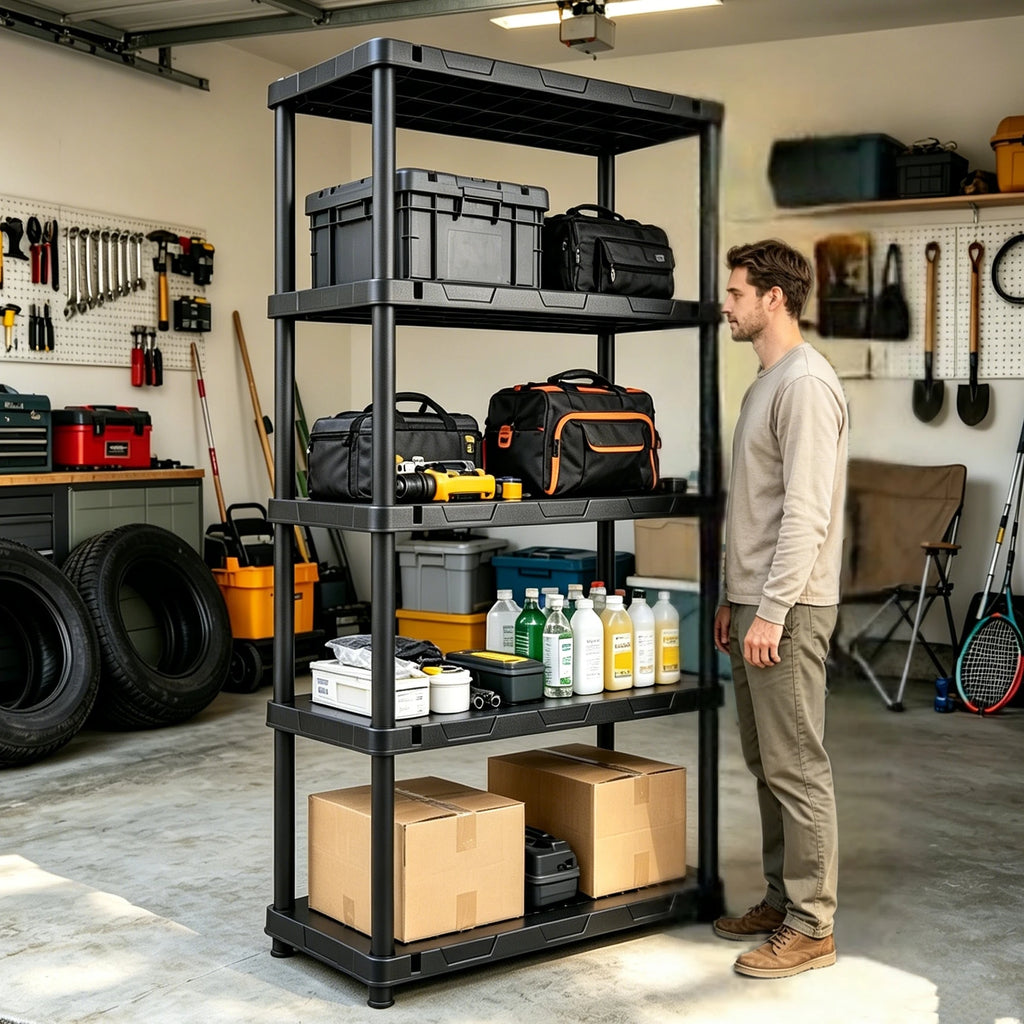 4 & 5 Tier Plastic Storage Shelving Unit