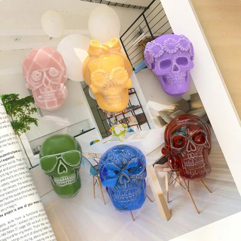 Skull Molds For Epoxy Resin 3D Skull Head Candle Molds Art Crafts For Pendant Bracelet Keychain Making Little Skull Moluds For