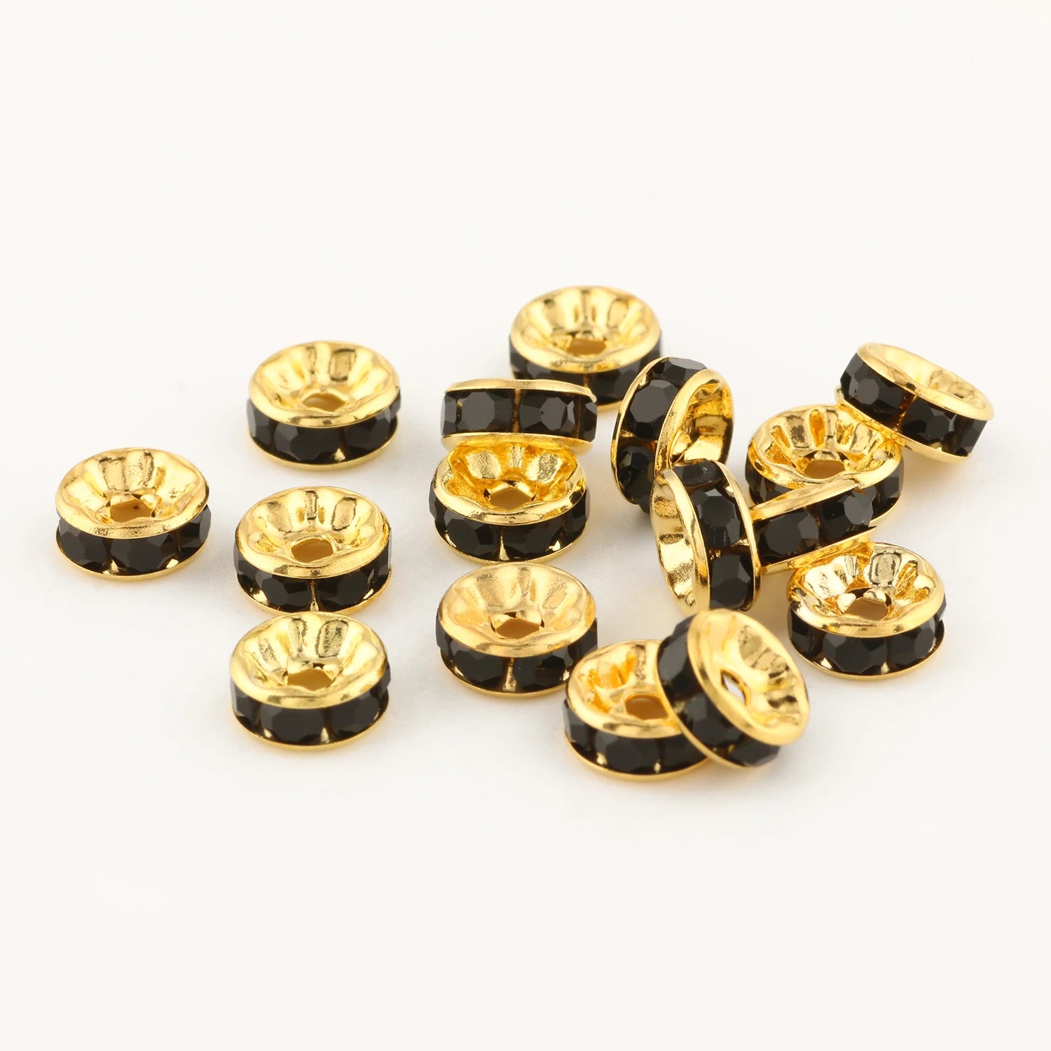 50pc/Lot 6mm 8mm 10mm AB Color  Rhinestone Ball Shape Loose Beads Metal Crystal Beads for Jewelry Making DIY Accessories